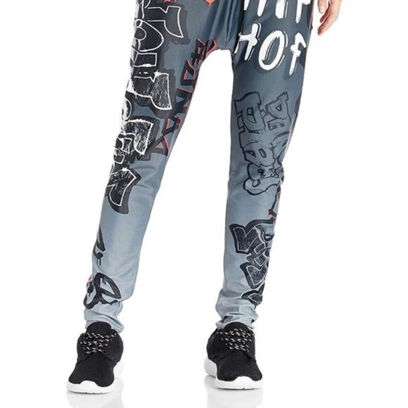 Gia Mia Hip Hop Dance Jogger Graffiti Spray Paint Pant Size Medium NWT - Picture 4 of 13